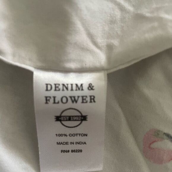 Denim & Flower Ricky Singh Flamingo Button Front Slim Fit Short Sleeve Shirt M - Picture 4 of 5